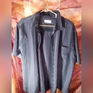 Michael Brandon Men's Black Pinstripe Shirt